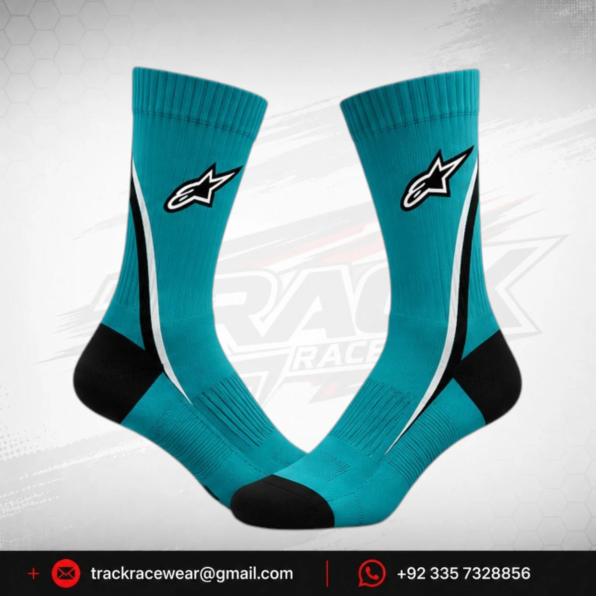 Formula K Turquoise Racing Crew Socks – Motorsport Performance Socks