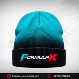 Formula K Turquoise & Black Motorsport Beanie