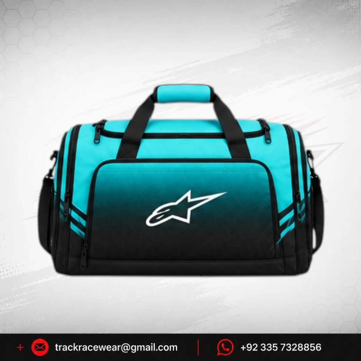 Formula K Turquoise & Black Racing Gear Bag with Shoe Compartment