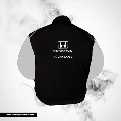 Honda S2000 Racing Jacket Black Light Gray Streetwear Style
