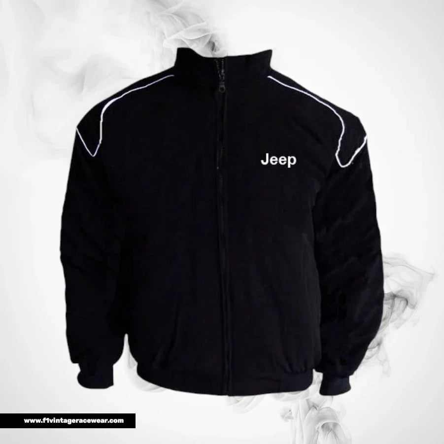 Jeep Racing Jacket Black with Contrast Piping SUV Style Edition