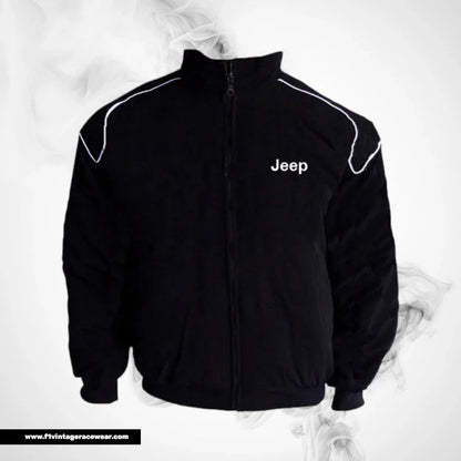 Jeep Racing Jacket Black with Contrast Piping SUV Style Edition