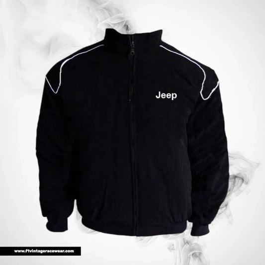 Jeep Racing Jacket Black with Contrast Piping SUV Style Edition