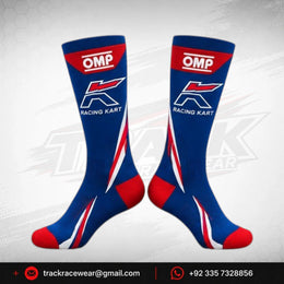 OMP Kosmic Racing Kart Socks – Blue, Red & White