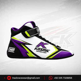 Kosmic Kart Racing Shoes – White, Purple & Neon Green