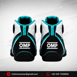 Kosmic Kart Racing Shoes – White, Black & Cyan