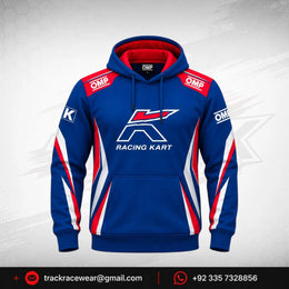OMP Kosmic Racing Kart Hoodie – Blue, Red & White