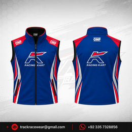 OMP Kosmic Racing Kart Softshell Vest – Blue, Red & White
