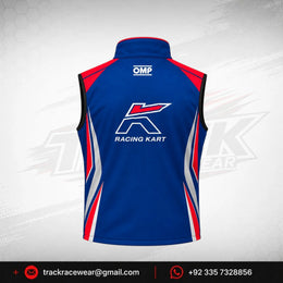 OMP Kosmic Racing Kart Softshell Vest – Blue, Red & White