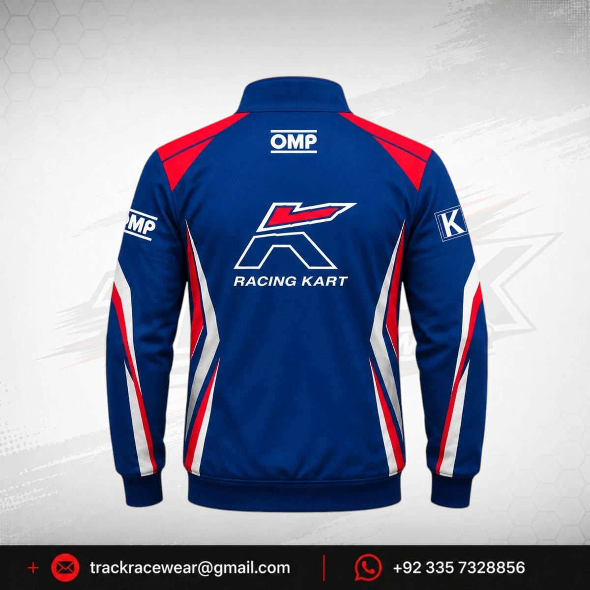 OMP Kosmic Racing Kart Softshell Jacket – Blue, Red & White