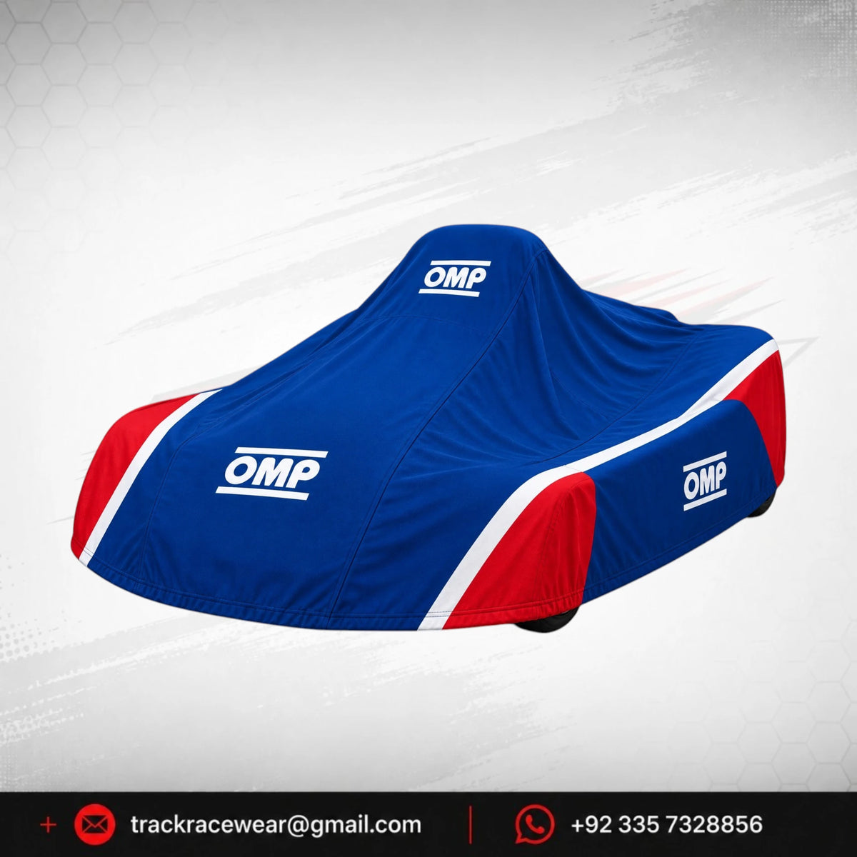 OMP Kosmic Racing Kart Cover – Blue, Red & White