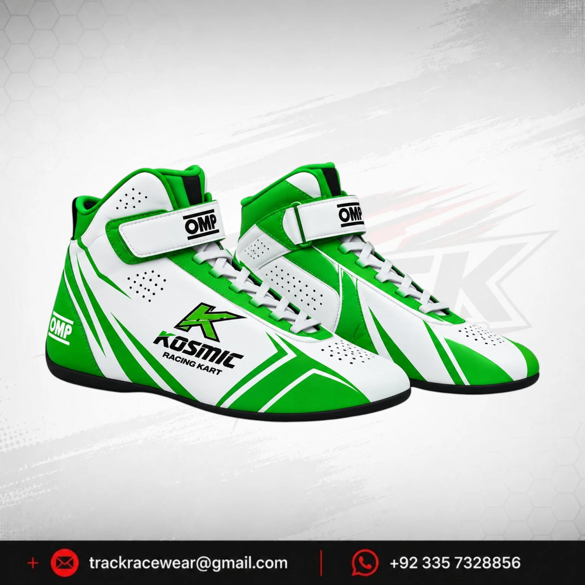 Kosmic Kart Racing Shoes – White & Green