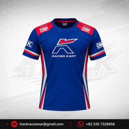Kosmic Racing Kart Team T-Shirt – OMP Blue Red & White