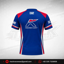 Kosmic Racing Kart Team T-Shirt – OMP Blue Red & White