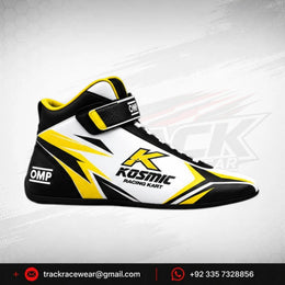 Kosmic Kart Racing Shoes – Black, White & Yellow