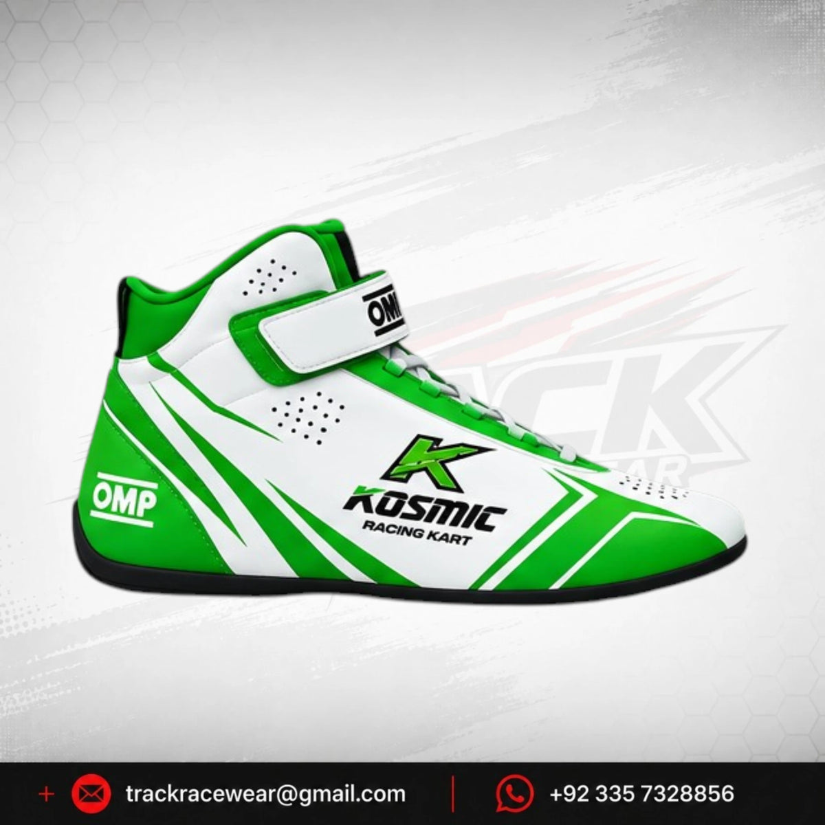 Kosmic Kart Racing Shoes – White & Green