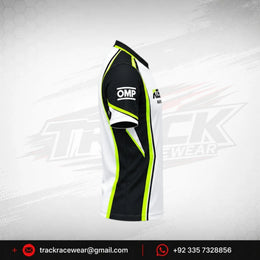 Kosmic Racing Kart T-Shirt – White, Black & Neon Yellow