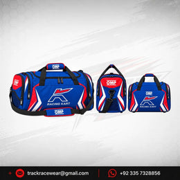 Kosmic Racing Kart Gear Bag – Blue, Red & White OMP Travel Bag