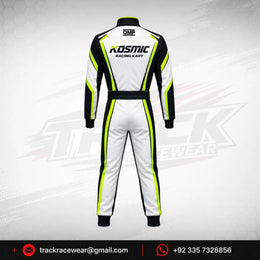 Kosmic Kart Racing Suit – White, Black & Neon Green