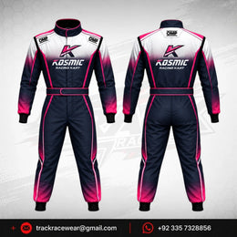 Kosmic Kart Racing Suit – Navy Blue & Pink