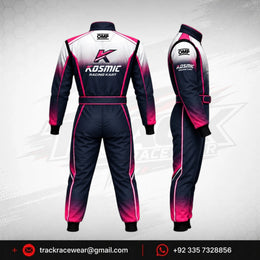 Kosmic Kart Racing Suit – Navy Blue & Pink