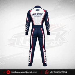 Kosmic Racing Kart Suit – Navy & White Star Design