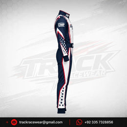Kosmic Racing Kart Suit – Navy & White Star Design