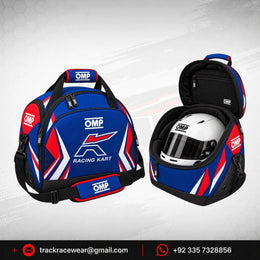 OMP Kosmic Racing Kart Helmet Gear Bag – Blue, Red & White