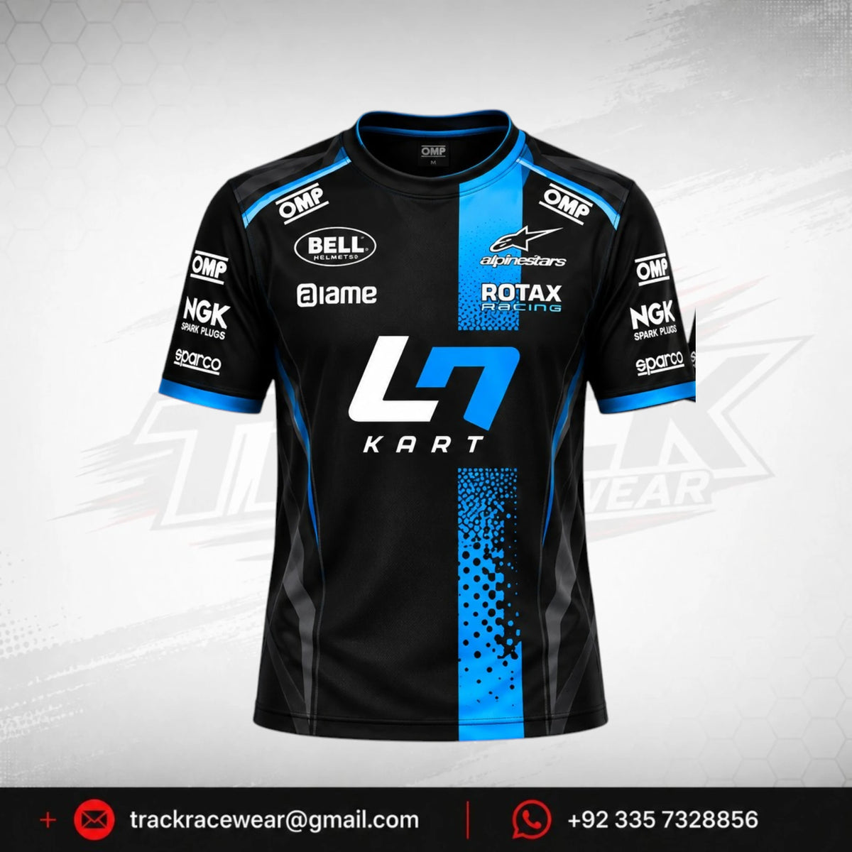 LN Kart Black & Blue Karting Racing Jersey