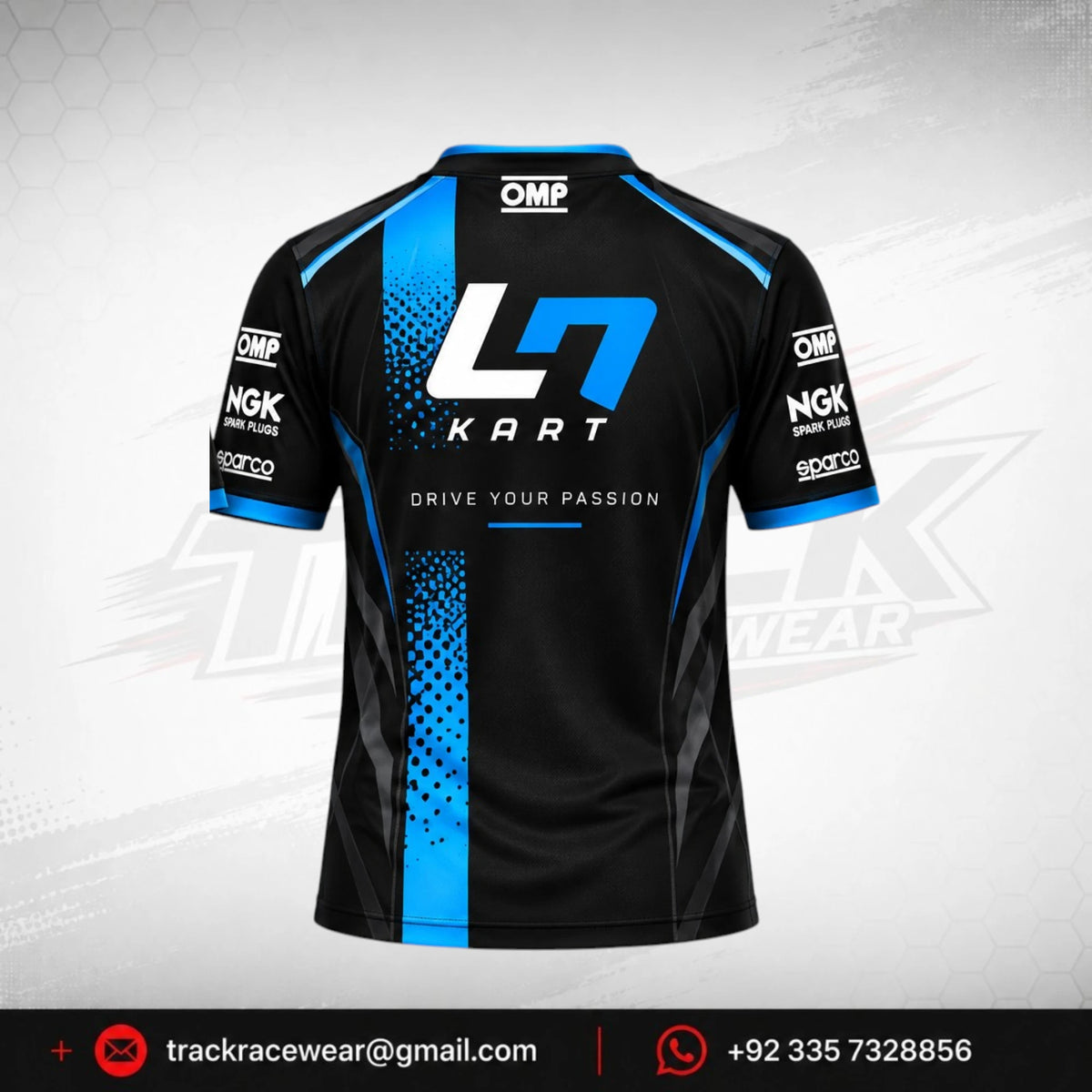 LN Kart Black & Blue Karting Racing Jersey
