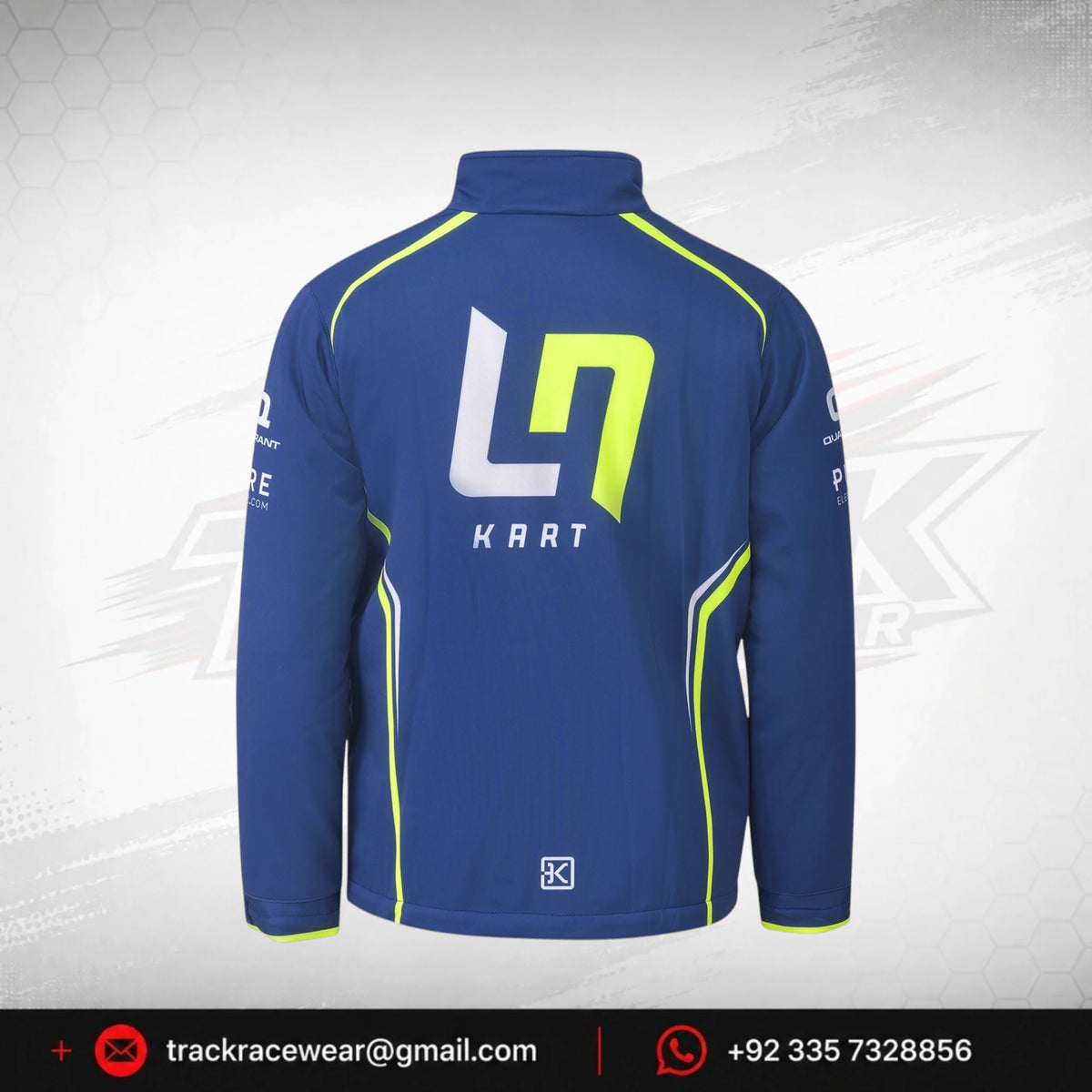 LN Kart Blue & Neon Yellow Softshell Racing Jacket