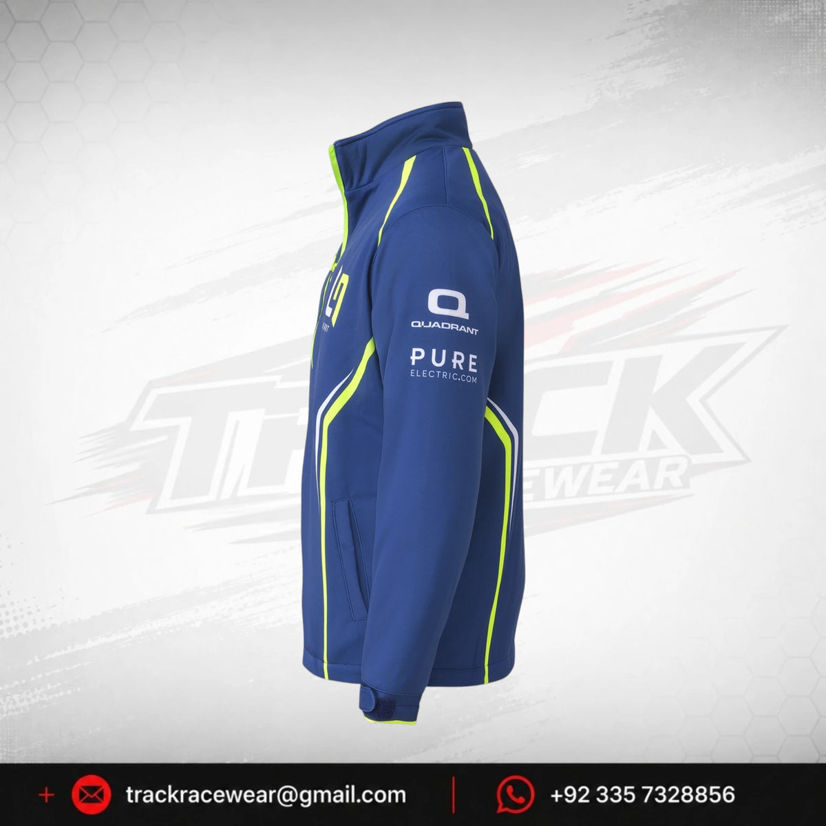 LN Kart Blue & Neon Yellow Softshell Racing Jacket