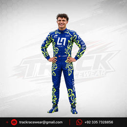 LN Kart L. Norris Racing Suit – Blue & Neon Yellow Karting Race Suit