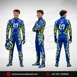 LN Kart L. Norris Racing Suit – Blue & Neon Yellow Karting Race Suit