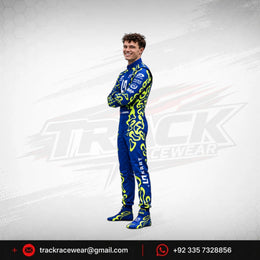 LN Kart L. Norris Racing Suit – Blue & Neon Yellow Karting Race Suit