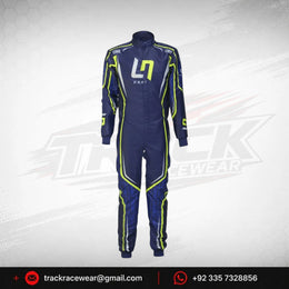 LN Kart Racing Suit – Navy Blue & Neon Yellow Karting Racewear