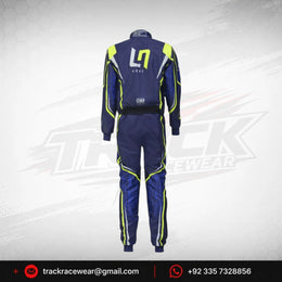 LN Kart Racing Suit – Navy Blue & Neon Yellow Karting Racewear