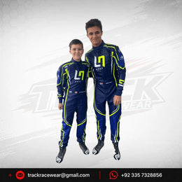 LN Kart Racing Suit – Navy Blue & Neon Yellow Karting Racewear