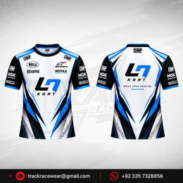 LN Kart White Blue Motorsport Jersey