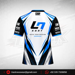 LN Kart White Blue Motorsport Jersey