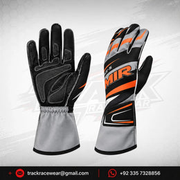 MIR Racewear ACE-S Professional Karting Gloves – Grey, Black & Orange