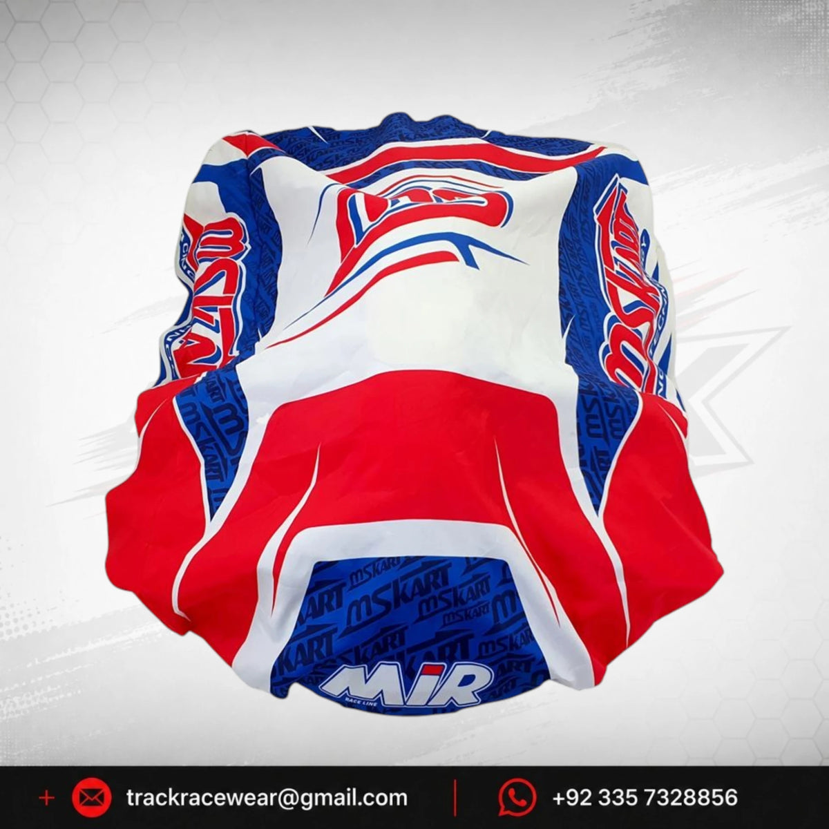 MS KART Protective Go-Kart Cover – Red, White & Blue Kart Dust Cover