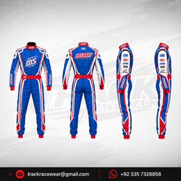 MS KART Racing Suit – Royal Blue, Red & White