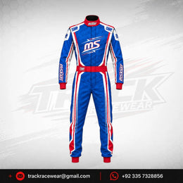 MS KART Racing Suit – Royal Blue, Red & White