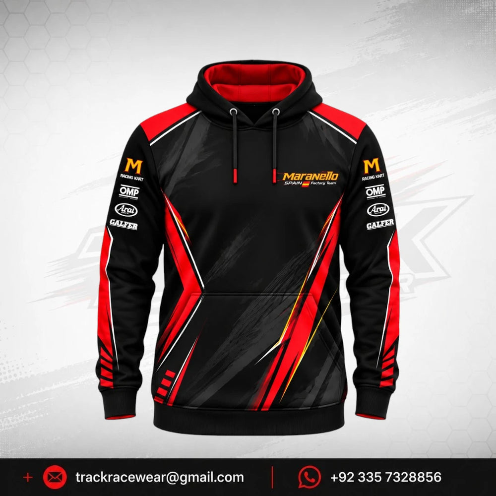 Maranello Black Red Factory Hoodie