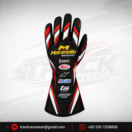 Maranello Black Red Karting Gloves