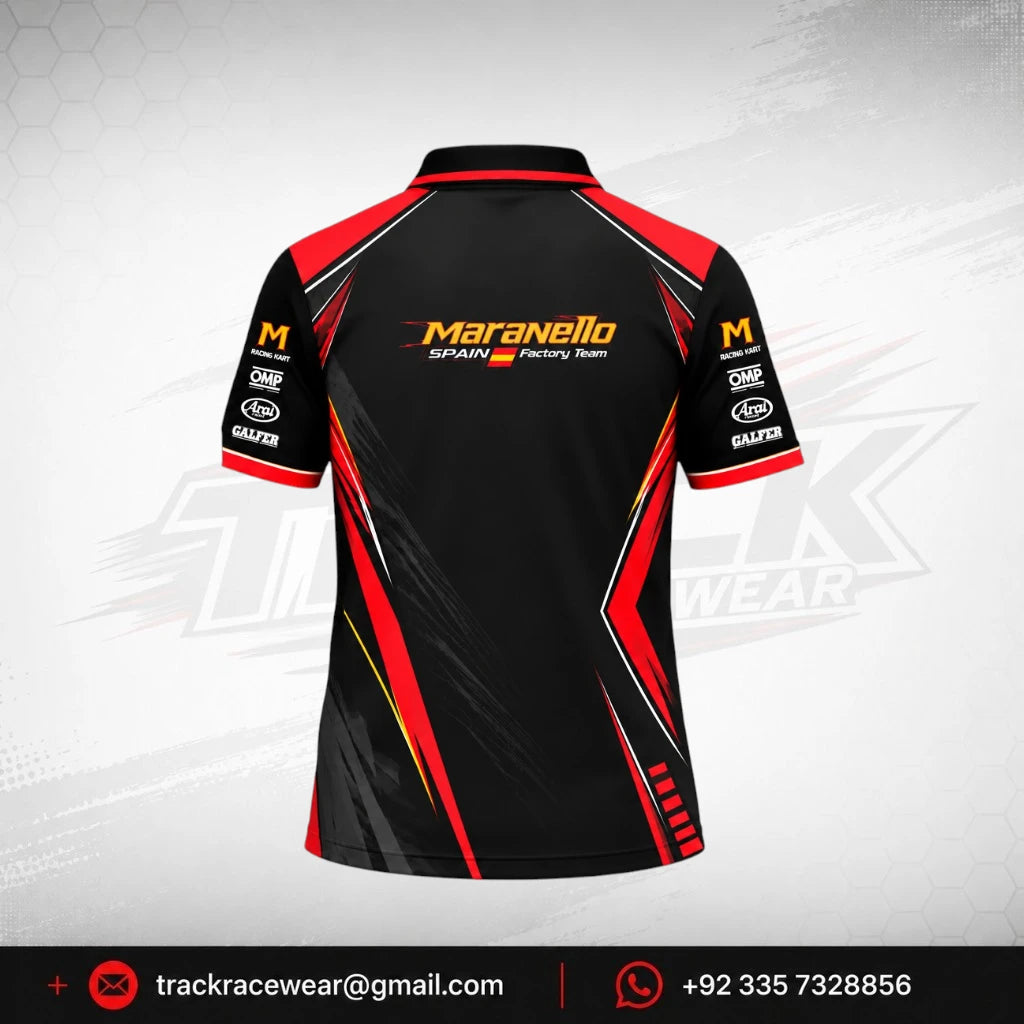 Maranello Black Scarlet Kart Polo