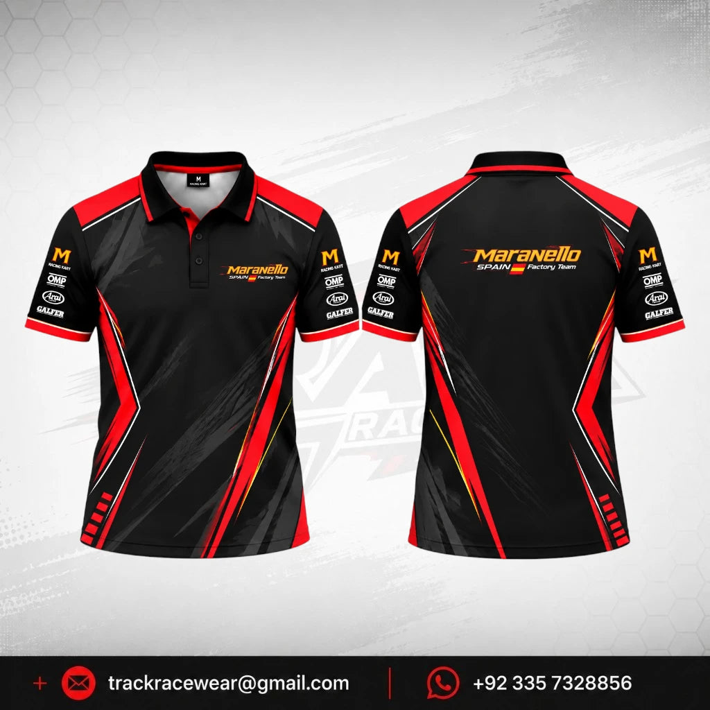 Maranello Black Scarlet Kart Polo