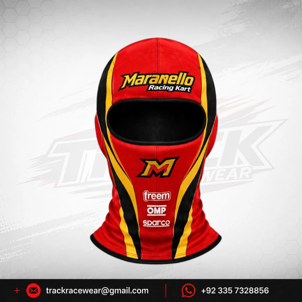 Maranello Racing Kart Red Black Yellow Balaclava