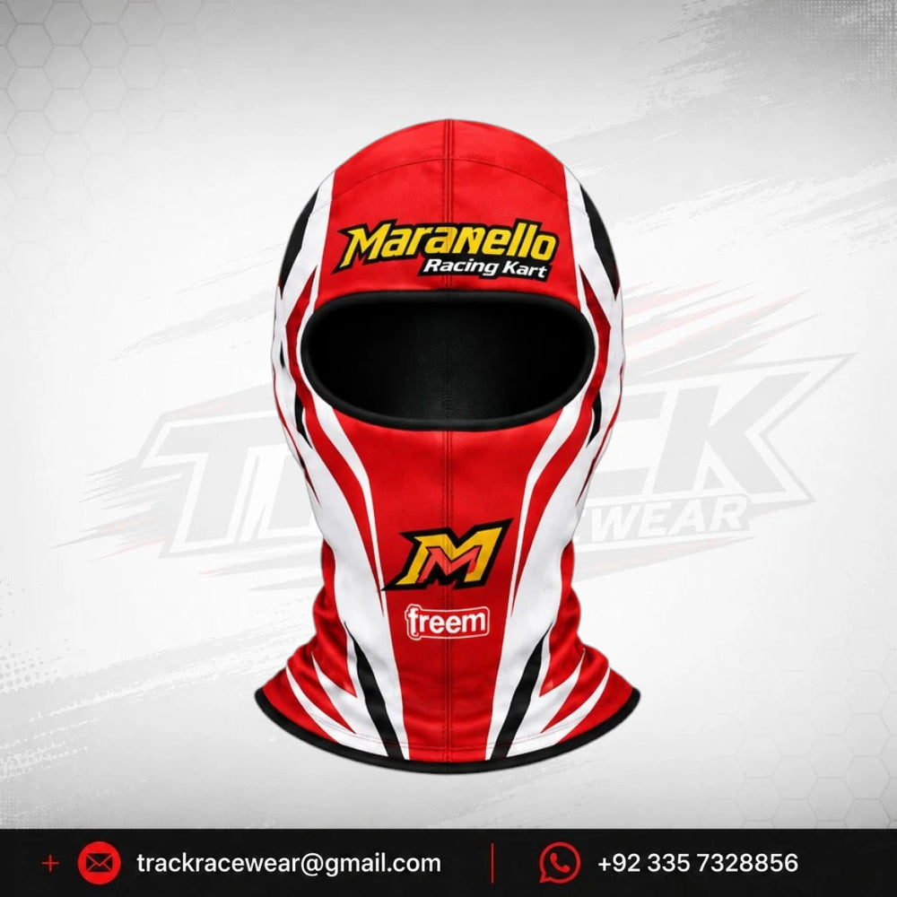 Maranello Racing Kart Red White Balaclava